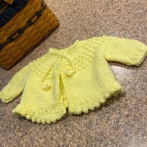 Handmade Knit Baby Yellow Sweater